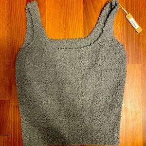Skims Cozy Knit Tank Top in Grey S/M